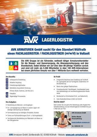 Vorschaubild Download Stellenauschreibung Fachlagerist