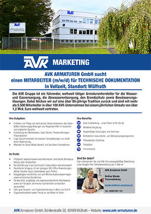 Vorschau Download Stellenanzeige Mitarbeiter technische Dokumentation