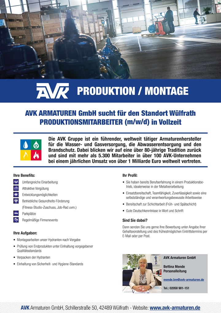 Vorschaubild Stellenanzeige Mitarbeiter Produktion